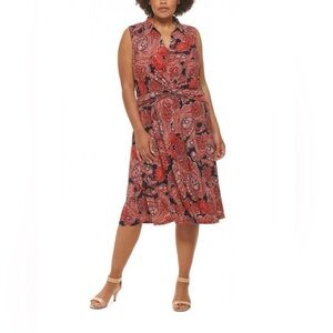 Tommy Hilfiger Paisley Midi Dress Plus Size 20W